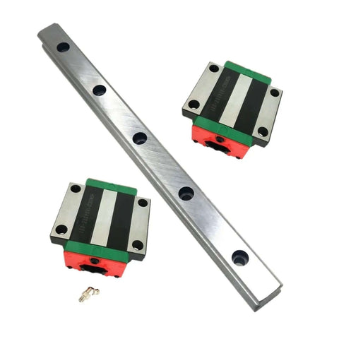 Solid High Precision Linear Guide Rail Kit With Four Bearing Flange Slider Blocks Made From Steel For Smooth 3D Printing And CNC Projects Perfect For Precise Motion, rail and blocks