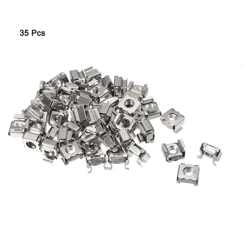 35 Pack M4 Cage Nuts Forged From Solid Carbon Steel With Protective Nickel Plating Fast Server Rack Cabinet Hook Up Kit.
