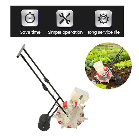 Hand Seed Spreader Roller Seeder For Farm And Garden Easy Push Dispenser With Large 8.27 Lb Seed Capacity Clear Window