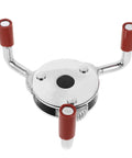Heavy Duty Smoke Transducer Removal Tool Featuring A Slick Stainless Steel Head For Dead Reliable Fire System Maintenance And Smooth Professional Upgrades with red grips.