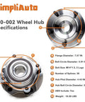 Front Wheel Hub And Bearing Assembly For Toyota Sequoia 2008 To 2022 And Tundra 2007 To 2021 5 Lug 4WD with specifications