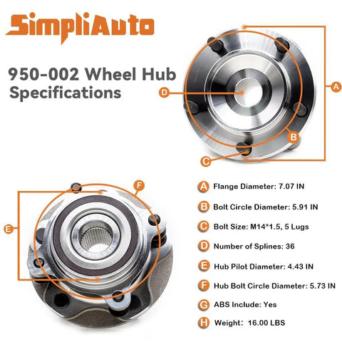 Front Wheel Hub And Bearing Assembly For Toyota Sequoia 2008 To 2022 And Tundra 2007 To 2021 5 Lug 4WD with specifications