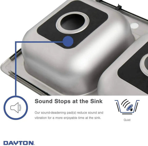 Close-up of sound-dampening feature on Single Bowl Drop-In Stainless Steel Bar Sink For Your Home Bar Setup, 17 X 19 Inch, 6-3/16 Inch Deep