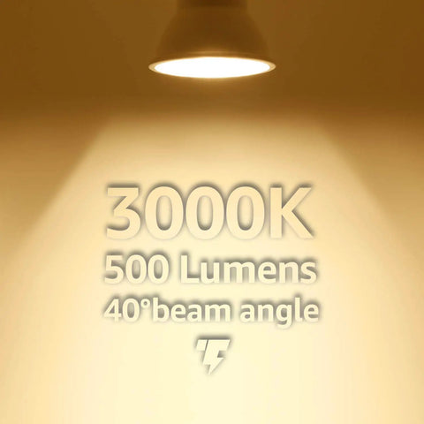 Par16 LED Track Lighting Bulbs 6 Pack Dimmable 500 Lumen 40 Degree Beam Damp Rated Warm White 3000K E26 Base Spotlight
