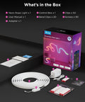 RGBIC Neon Rope Lights 32.8Ft With 64 Presets, Flexible Softer Material in box with components and user manual
