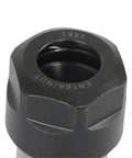Close-up of Go To Straight Shank Tool Holder Collet Chuck ER16 100L for CNC Machining Centers, rugged DN65 carbon steel.