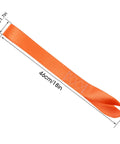 Soft Loops Tie Down Straps 4 Pack 12,000 Lbs Max Strength 18 Inch by 1.7 Inch heavy-duty orange strap with measurement labels.