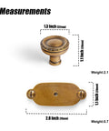 Top Notch Heavy Duty Solid Zinc Cabinet Knobs With Vintage Oval Beaded Back Plates Antique Brass Finish Six Pack measurements 1.3 inch knob