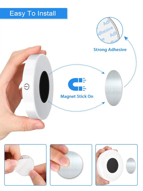 Installation of Dimmable Touch Light With Built In 1000mAh Battery Rechargeable LED Tap Lights No Fuss Magnetic Stick On