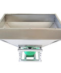 12V Front Mounted Stainless Steel ATV Broadcast Spreader For Tractors With 42.3 Gal Hopper, top view of hopper.