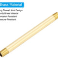 One Eighth Inch NPT Brass Pipe Fitting Long Nipple, Five Pack, Five Inch Length in brass material with thread design