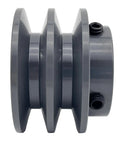 Double Groove V Belt Pulley 2AK25 3/4 Inch Bore 2.55 Inch OD For A AX 3L 4L Belts Cast Iron Motor Pulley With Standard 3/16x3/32 Keyseat Balanced Rust Resistant Heavy Duty Pulley For Industrial Machinery