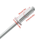 Heavy Duty Aluminum Blind Rivets Top Shelf Dome Head Silver Metal Fasteners 20mm head 6mm grip 50 Piece Box