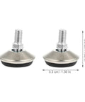 Close-up of two Ten Piece Adjustable Furniture Leveling Legs With Stainless Steel Swivel Feet Heavy Duty Table Leg Levelers