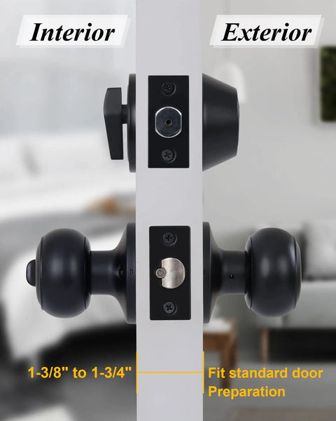 All Keyed Alike Entry Door Knobs And Deadbolt Set 4 Pack With 12 Keys Total One Key Fits All Locks Single Cylinder Deadbolt Matte Black Flat Ball Finish Front Door Security For Home Easy Install