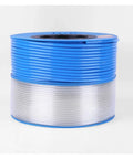 Heavy Duty 80 Meter Blue Polyurethane Pneumatic Air Hose 14Mm X 10Mm slick flow tubing displayed in a roll on white background.