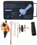 360 Degree Double Head Sheet Metal Cutter with accessories in iron toolbox for straight curve and circle cuts, versatile nibbler tool