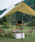 Outdoor setup with Ultralight Carbon Fiber Telescoping Tarp Poles For Tent Awning And Canopy supporting a tarp cover.