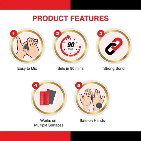Regular Epoxy Compound 1 x 25g Waterproof Bonding For Metal Glass Concrete Ceramic High Strength Flexible Quick Curing Clear Sealant For DIYers And Pros features
