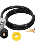 6.5 Ft Propane Regulator And Hose With 90 Degree Elbow Adapter For 17 And 22 Inch Tabletop Griddles QCC1 Universal Grill Regulator