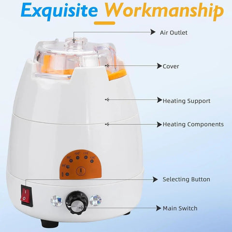 Real Deal Eyeglass Frame Heater With 70 To 130 Fahrenheit Hot Air Glass Warmer showing controls and design features for easy adjustments.