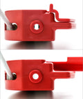Lockout Tagout Safety Cable Lock close-up of adjustable red padlock with steel wire, showing safe locking mechanism.
