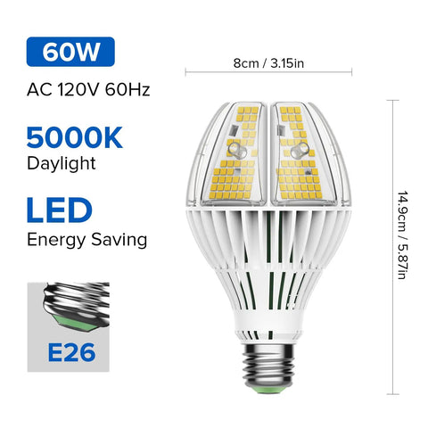 Ultra Bright 9000 Lumen LED A21 Bulb 60W Equiv 600W Incandescent E26 Base Wide 270 Degree Beam 5000K Daylight Non Dimmable