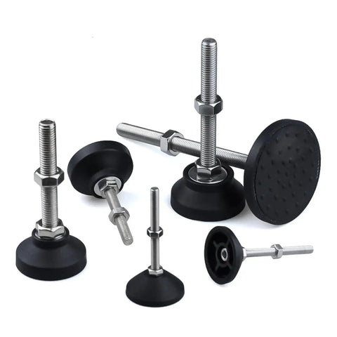 Adjustable Leveling Feet For Furniture With 40mm Diameter, Height Adjustable From 30 To 150mm, M5 To M12 Thread Compatibility, Nylon And Stainless Steel Base, No Tool Needed Setup, Reduces Wobble And Protects Floors, black leveling feet