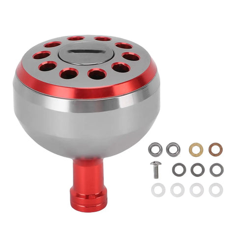 Upgrade Your Sea Fishing Game With This Premium Red Aluminum Alloy Power Knob Featuring Anti Slip Grip And 38mm Ergonomic Design For Sad Baitcasting Reels To Dominate Saltwater Adventures Today red aluminum reel knob with mounting hardware