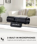 Top Tier 1080P Usb Webcam With Slick Privacy Shutter Dual Onboard Mics For Live Streaming Video Calls Gaming And Remote Hustle Quick Plug And Play Ready Setup, close-up of dual microphones.