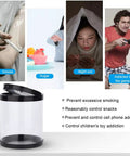 Timer Lock Box For Phone Addiction And Self Control, Multi Function Time Lock Container with images of smoking, sweets, phone, gaming