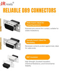 Top Notch 20 AWG Gold Plated DB9 Pins Sockets With Crimp Terminals And Pin Removal Tool For DRK-D Sub Connectors showcasing male and female inserts.