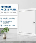 Heavy Duty Aluminum Access Door With Key Lock Tough As Nails Drywall Access Panel for Ceiling and Wall Maintenance