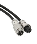 GX16 3 Pin Aviation Connector Cable with 6.56 Feet Length, male to female, metal circular plugs for industrial wiring projects.