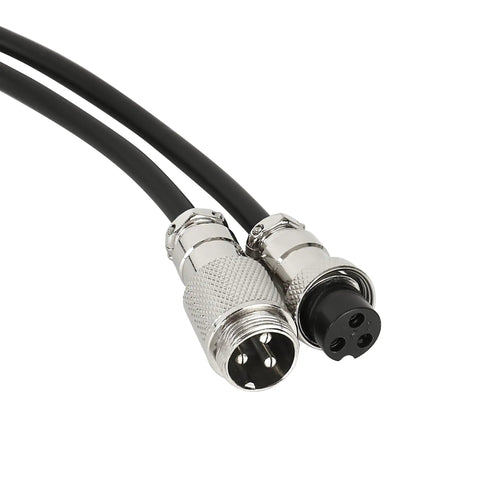 GX16 3 Pin Aviation Connector Cable with 6.56 Feet Length, male to female, metal circular plugs for industrial wiring projects.