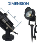 Outdoor Spotlight Flag Light 120V 10W Waterproof Landscape Lighting dimensions with plug and stake, durable metal body