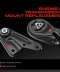 Heavy Duty Engine Motor Mount And Torque Strut Mount Replacement Kit For Mazda 3 And Mazda 5 Automatic Transmission, black steel design.