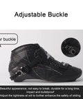 Carbon Fiber Inline Speed Skates 3x110mm With ABEC-9 Bearings Lightweight PU Wheels adjustable buckle detail