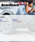 Back view of a car with trunk open showing compatible vehicles, Ford Ranger 2009-2011 and Mazda B4000 2003-2010, for AutoShack parts.