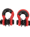 34 Inch Heavy Duty Off Road Recovery Shackle With Pulley 2 Pack, 18 Ton Load Capacity, Carbon Steel With Rubber Coating