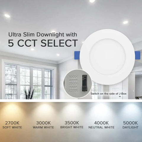 Clean 4 Inch Recessed Led Downlight With 5 Switchable Cct Modes, Fully Dimmable Ceiling Light, Slick Canless Design, Ic Rated, Amping Up Rooms At 750 Lumens, Dead Simple J Box Hookup, Solid Pick