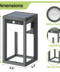 Solar Outdoor Wall Lights With Motion Sensor And Dusk To Dawn Auto On At Night 3 Modes No Wires Needed Waterproof Dimensions