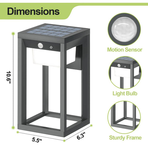 Solar Outdoor Wall Lights With Motion Sensor And Dusk To Dawn Auto On At Night 3 Modes No Wires Needed Waterproof Dimensions