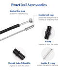 Image showing parts of Bike Brake Cable Housing Kit With Complete 5mm Brake Line Set 2.5m, including caps and clips.