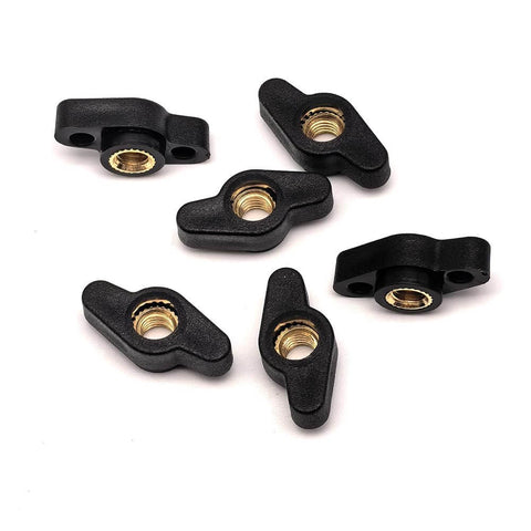 One Quarter Inch Wing Knobs Through Hole T Knobs Thumb Screws M6 Brass Threaded Studs With Plastic Knobs Black 12 Pack For Easy Grips