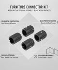 1.97 Inch Metal Furniture Connector Brackets For Modular Cube Storage Systems Black Polyester Coated Hardware Kit For Tight Joints