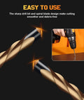 50 Pack Drywall Router Bits 5 32 Inch HSS Pilot Drill Bits compatible with spiral saws, sharp twist design for smooth cutting.