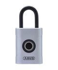 Smart Fingerprint Lock For Home And Office With 360 Degree Recognition, sleek silver finish, double locked shackle visible