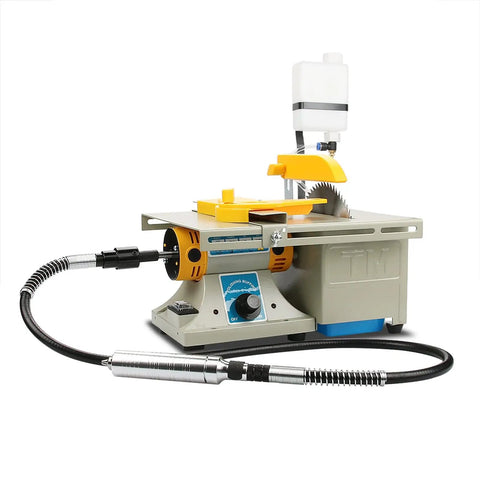 Mini Table Saw For Rock And Jewelry Making With Flexible Shaft 0 To 10000 RPM 6 Inch Workspace Polishing Bench Buffer Grinding Machine