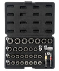 Heavy Duty Reverse Thread Impact Socket Set 1/4 3/8 And 1/2 Inch Drive Bits For Mechanic Pros Who Need Killer Gear To Smash Tough Jobs Without Any Frustration Or Slow Down Ever Again Today, black case open